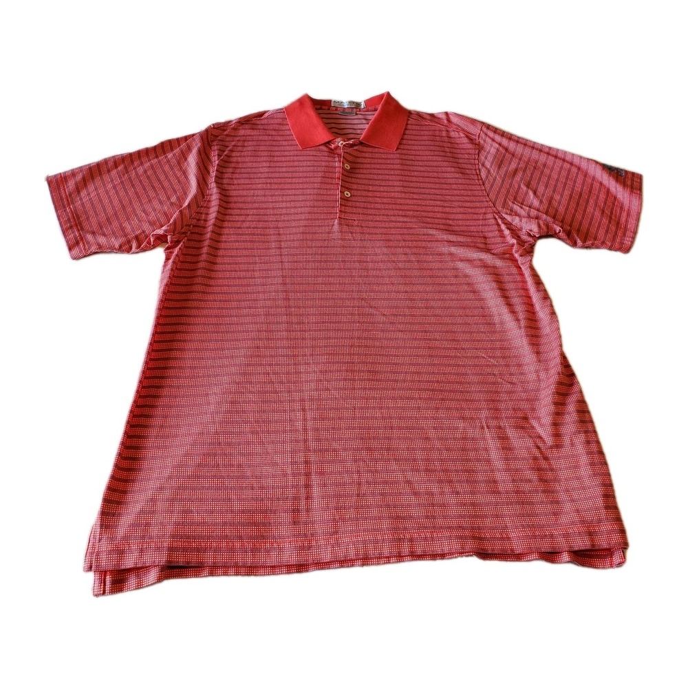 Martin polo golf shirt 100% Prima Cotton Coral‎ Striped Size XL Lochivar